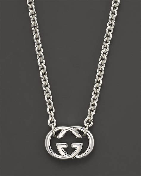 gucci sterling silver britt necklace 18|gucci necklace 925 sterling silver.